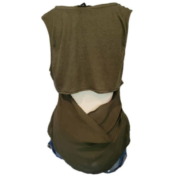TROUVE Army Green Open Back Tank Size L - Picture 5 of 10